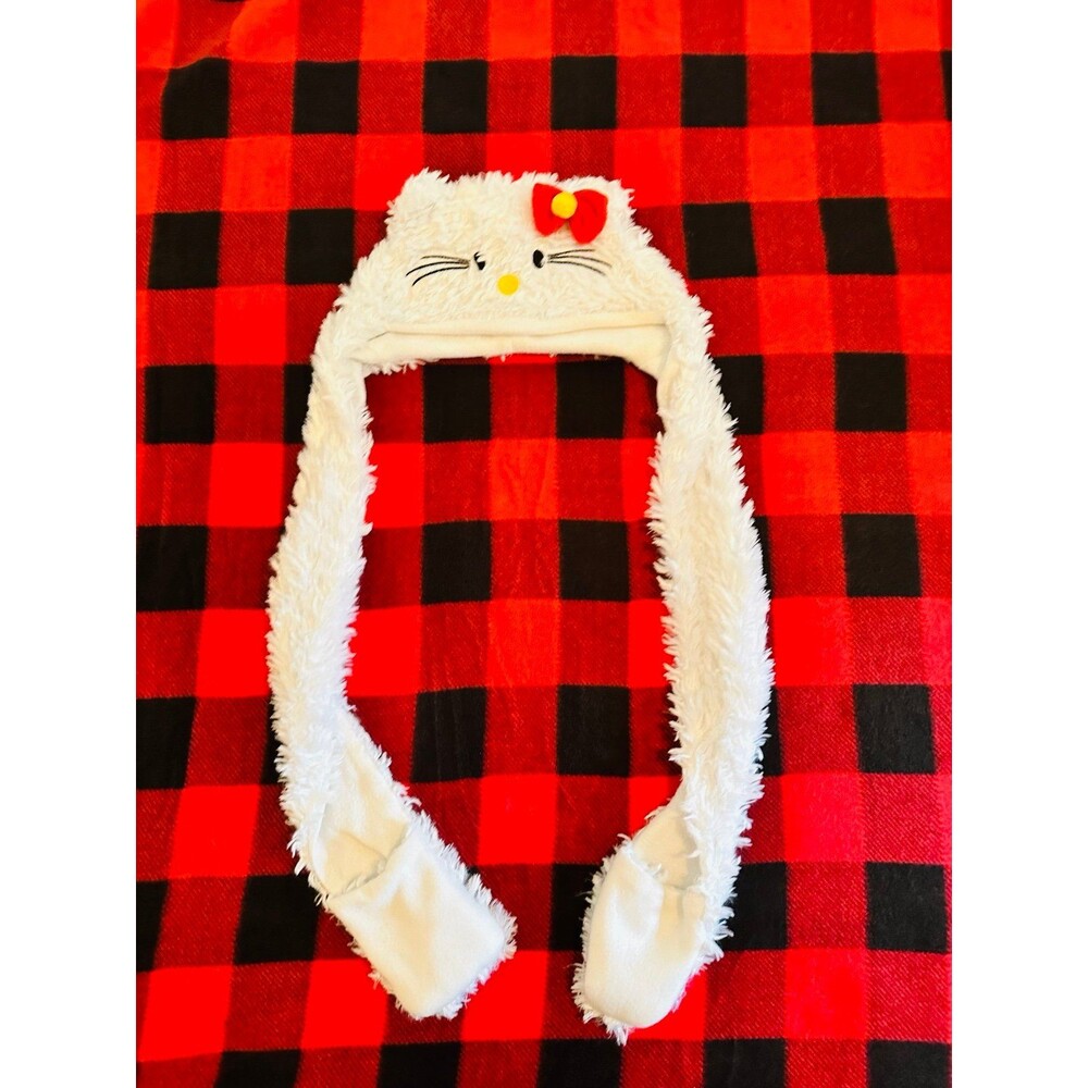 Vintage Hello Kitty beanie hat with hand pockets